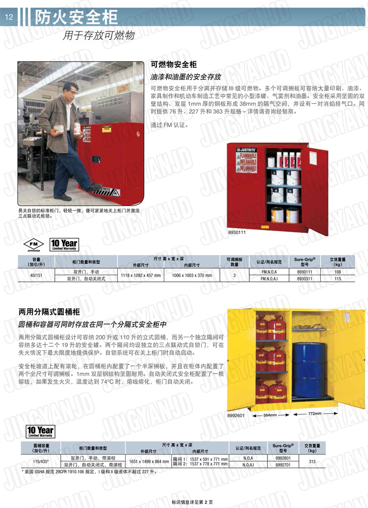 美國(guó)杰斯瑞特，防火安全柜，justrite防火柜，justrite安全柜，防爆柜justrite